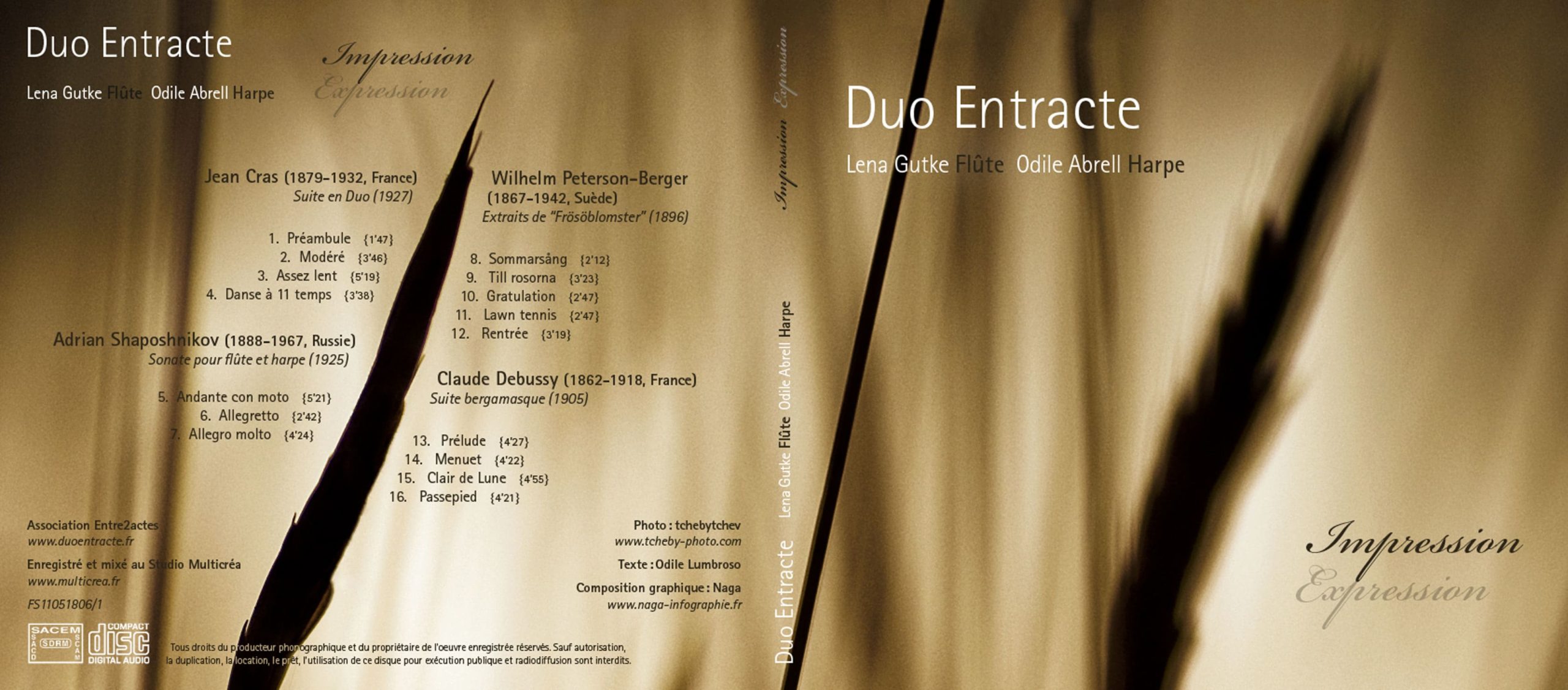 Jaquette CD Audio, Duo Entracte, Couverture