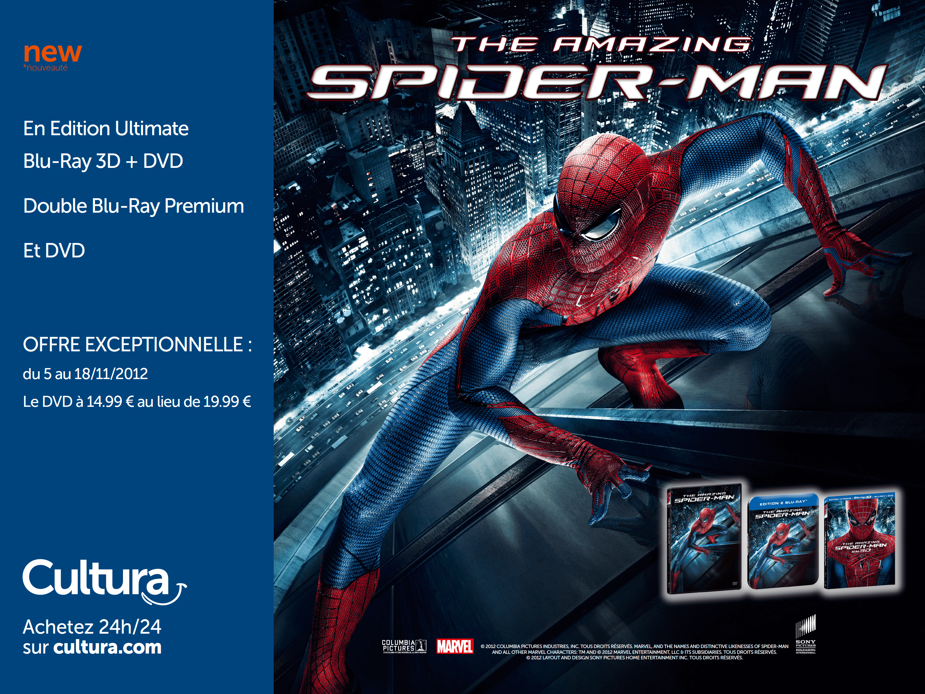 Cultura, PLV cinéma, Affiche Spider man. PLV N°1