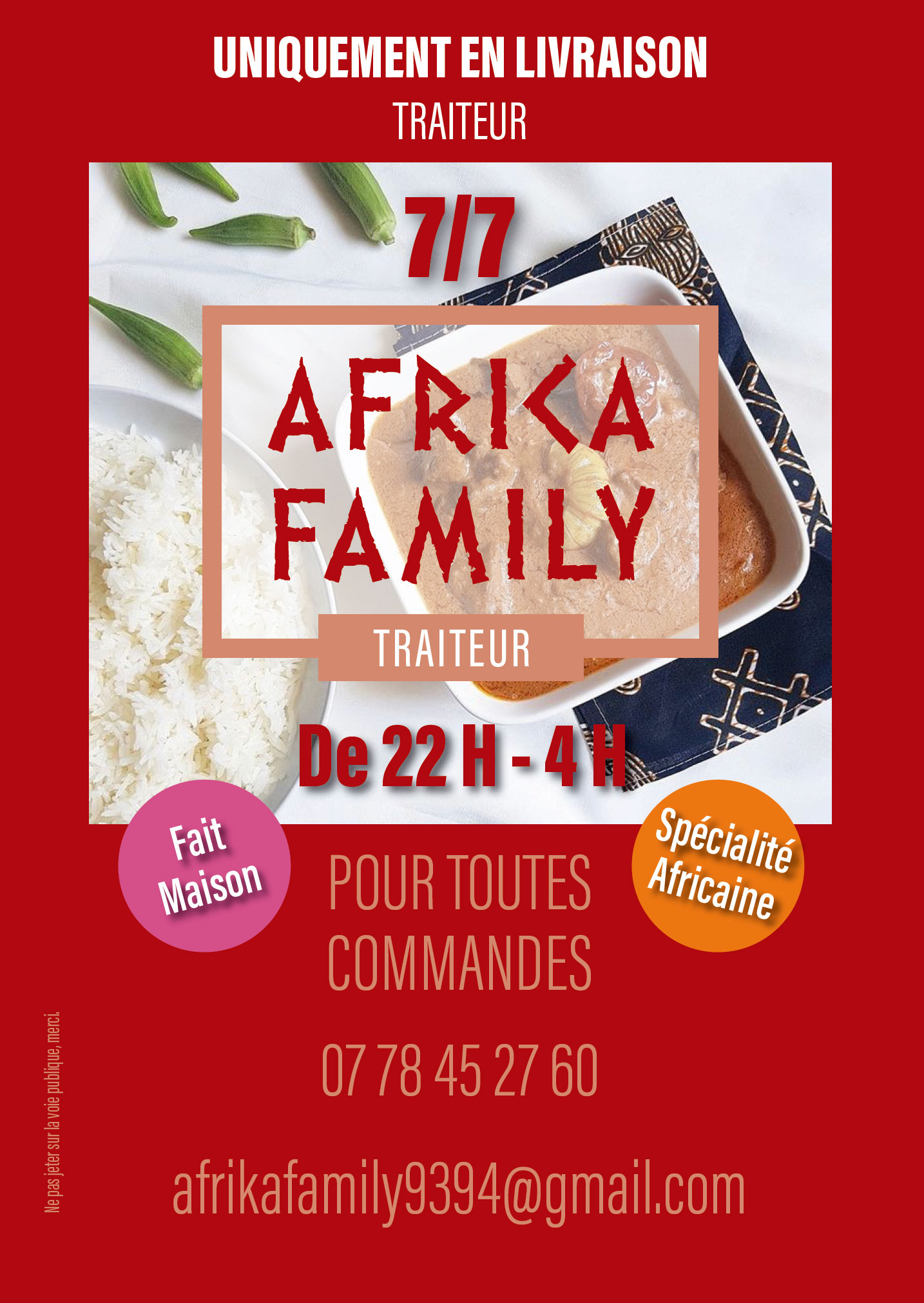 Africa Family, restauration, flyer, resto