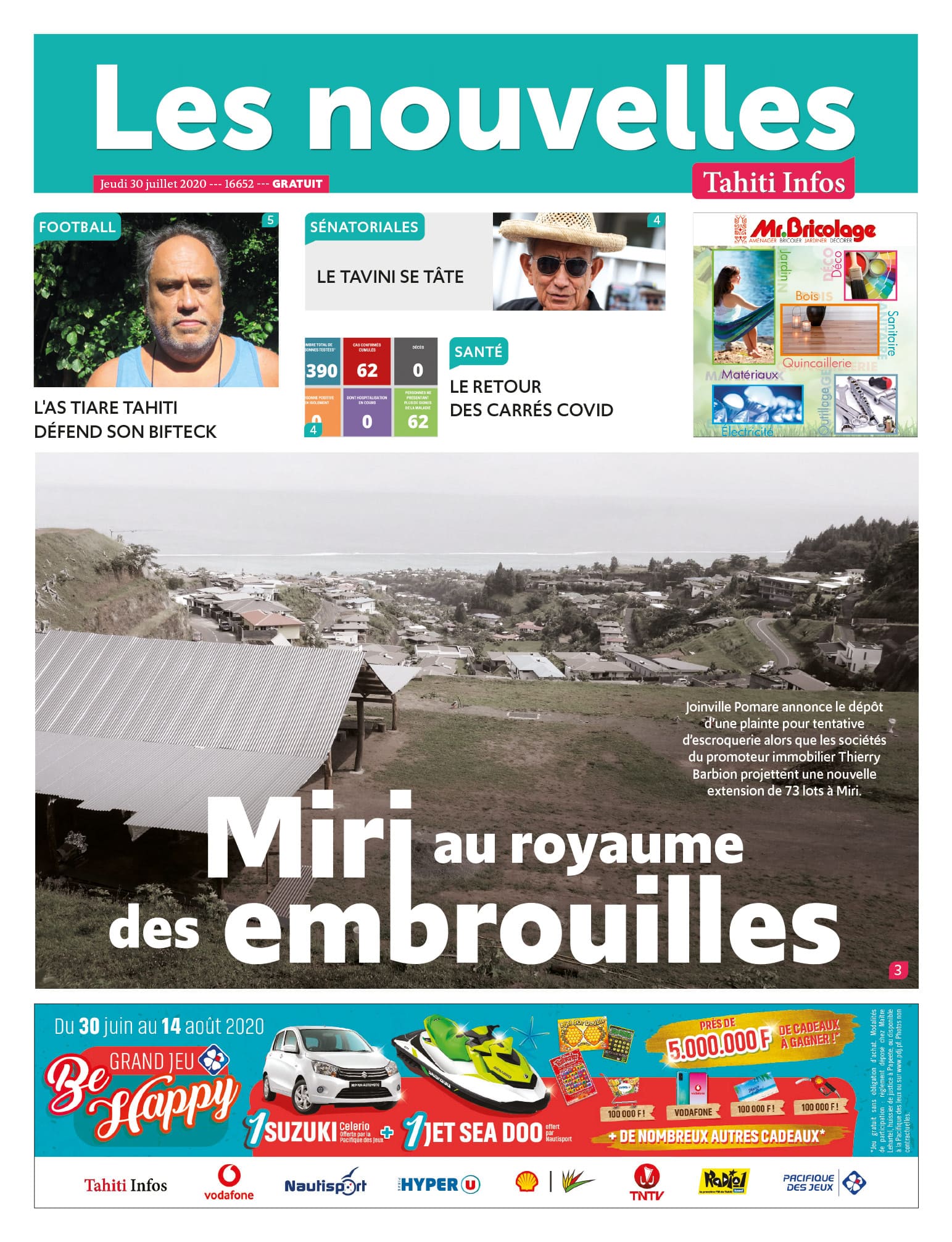Journal, Les Nouvelles, Tahiti, Mise en page