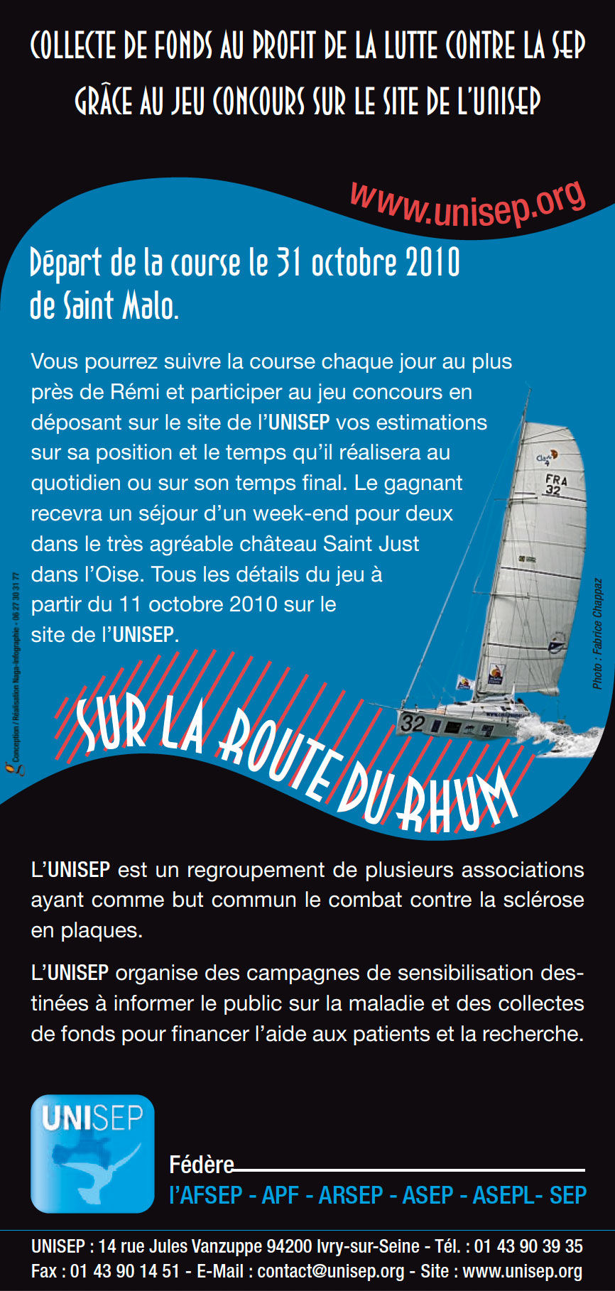 UNISEP, La Route du Rhum, Flyer, Création, Verso
