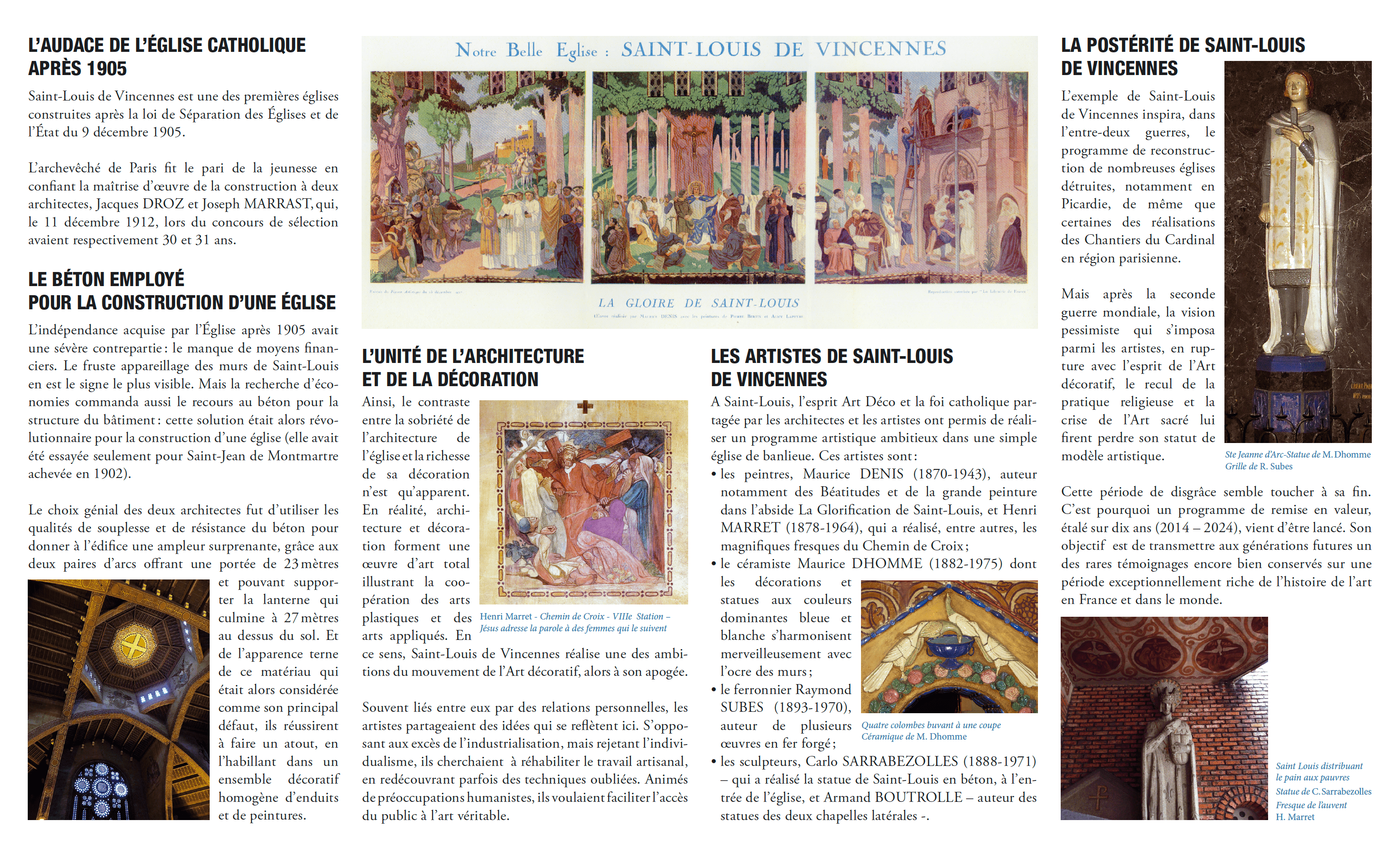 Eglise St Louis. Plaquette, 8 volets. Création, réalisation, impression. Pages
